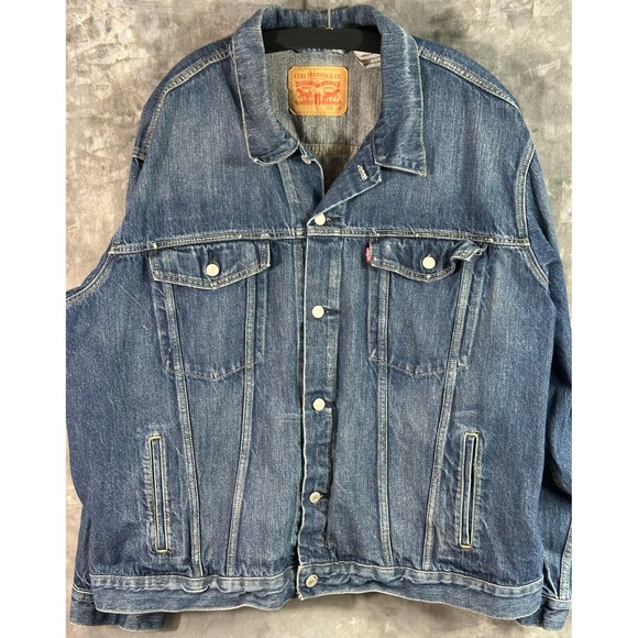 Levis Mens Blue Denim Trucker Jean Jacket sz 5XL (15880) - Picture 2 of 11